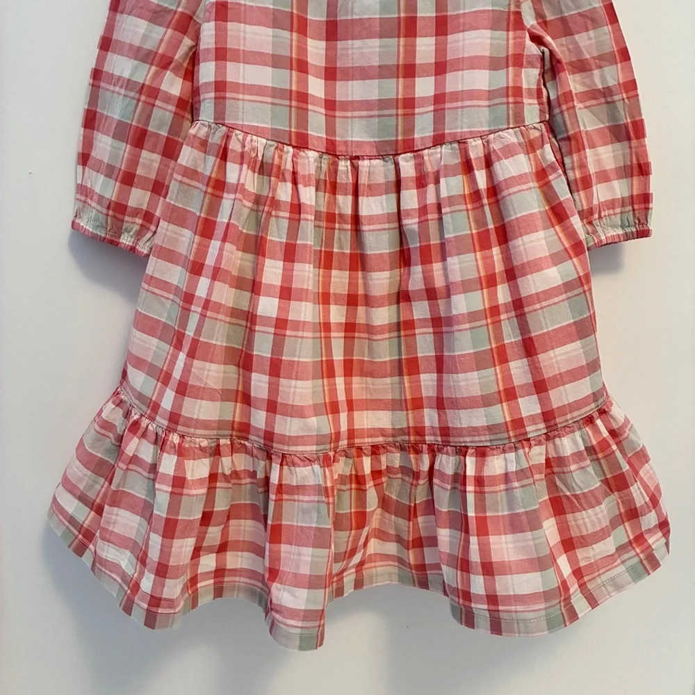 OshKosh B'gosh Toddler Girl’s Plaid Long Sleeve Dress Red/ Cream Size 3T